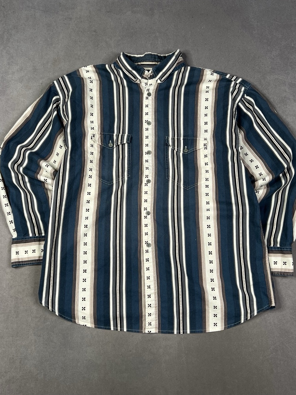 Revenge Shirtmakers Men's Striped Cotton Shirt Size Large Like New Vintage Weste